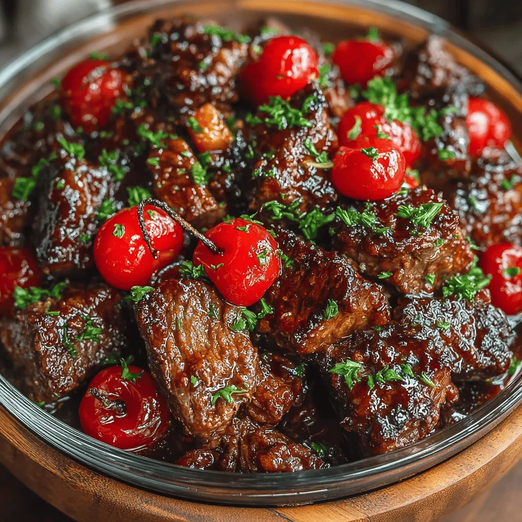 Cherry Blossom Beef Delight is a truly unique dish that tantalizes the taste buds with its elegant fusion of rich, savory beef and the sweet-tart notes of fresh cherries. This recipe is not only a feast for the palate but also a visual delight, making it perfect for various occasions. Whether you're planning a cozy family dinner, celebrating a special milestone, or hosting an intimate gathering with friends, this dish effortlessly elevates the dining experience, offering both sophistication and comfort.