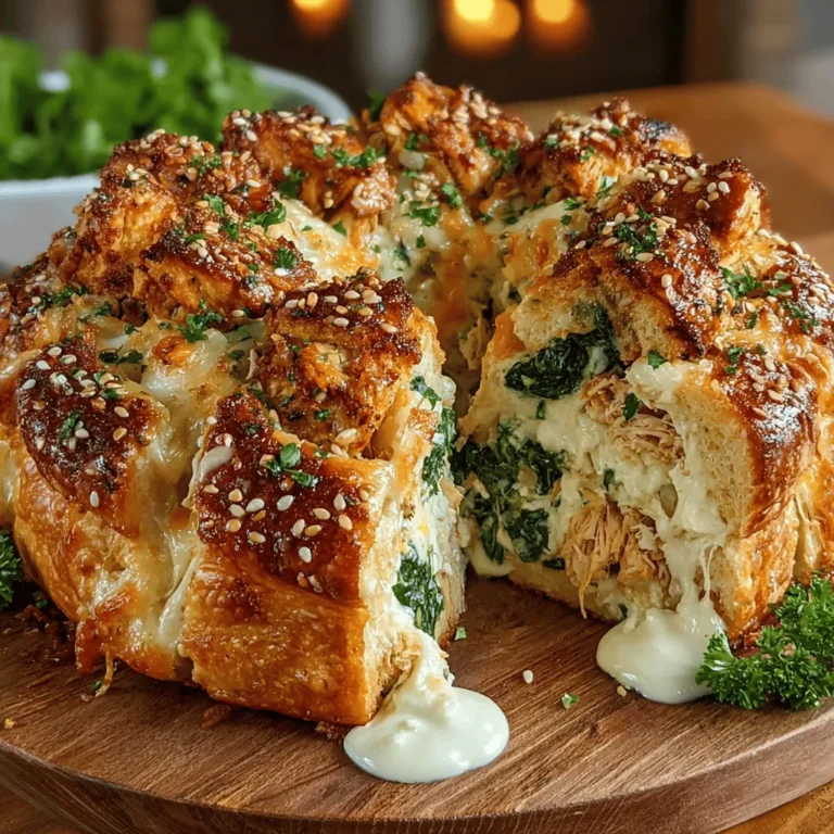 If you're in search of a show-stopping dish that marries convenience with flavor, the Cheddar Chicken & Spinach Crescent Ring is an ideal choice. This delightful recipe showcases tender chicken, rich cheddar cheese, and fresh spinach, all enveloped in flaky crescent dough. Whether you're hosting a gathering, planning a family dinner, or simply looking for a satisfying meal on a busy weeknight, this crescent ring offers versatility that caters to various occasions.