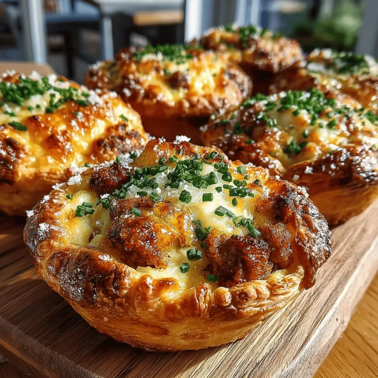 The first step in preparing Golden Turkey Sausage and Egg Puff Pies is preheating your oven. This step is crucial for achieving the perfect puff and golden color on your pastries. Set your oven to 400°F (200°C) and allow it to preheat while you prepare the filling. A properly heated oven ensures that the puff pastry puffs up beautifully, creating that flaky texture we all love.