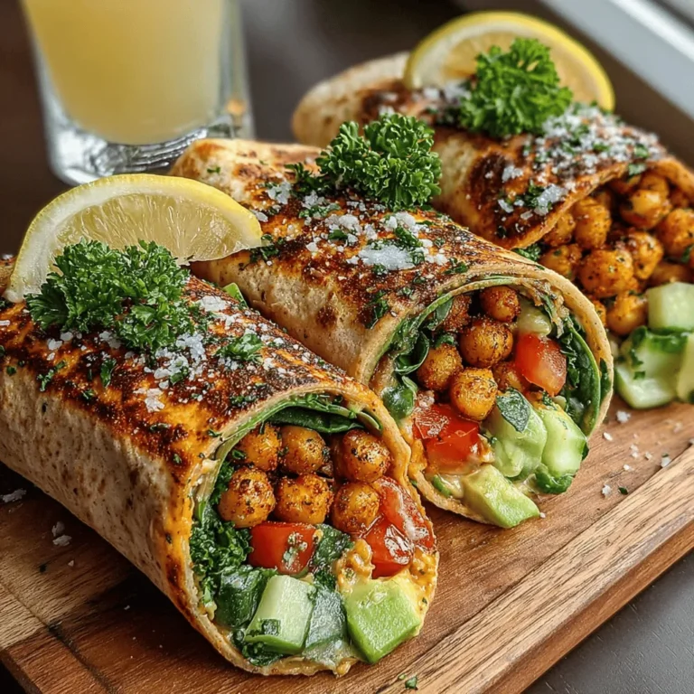 In a culinary world that increasingly embraces plant-based options, Zesty Lemon Garlic Roasted Chickpea Wraps stand out as a vibrant and delicious choice. These wraps are more than just a meal; they are a celebration of flavor and health, combining the earthy richness of chickpeas with the refreshing zing of lemon and the robust essence of garlic. Ideal for both vegetarians and those looking to incorporate more plant-based meals into their diet, this recipe is a testament to how satisfying and delightful meatless meals can be.
