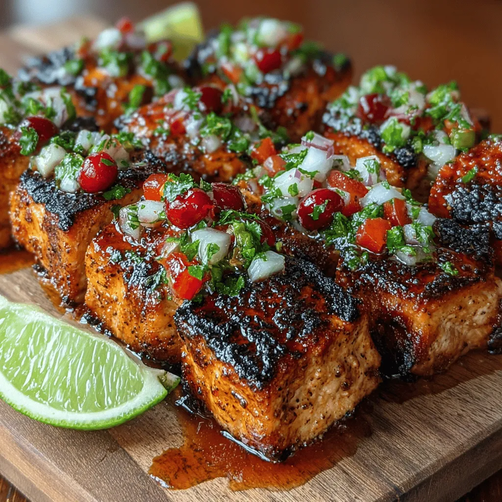 When it comes to summer grilling, few dishes can compete with the vibrant and satisfying combination of turkey skewers paired with a fresh cherry salsa. This delightful recipe showcases juicy pieces of turkey breast grilled to perfection, complemented by a sweet and tangy salsa that adds a burst of flavor to every bite. Not only is this dish visually appealing with its colorful presentation, but it also offers a healthy and flavorful option that is perfect for family gatherings, casual weeknight dinners, or any outdoor barbecue.