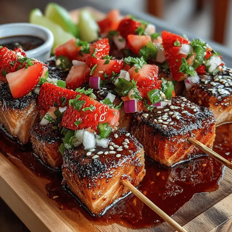 Tuna skewers with strawberry salsa is a vibrant and flavorful dish that beautifully marries the ocean's bounty with the freshness of summer fruits. This unique recipe not only showcases the versatility of sushi-grade tuna but also introduces a delightful twist with a strawberry salsa that brightens the palate. Perfect for a casual dinner, a summer barbecue, or an elegant appetizer, this dish is sure to impress your guests and tantalize your taste buds. The combination of tender, marinated tuna and the sweet and tangy notes of the salsa creates a culinary experience that's as pleasing to the eye as it is to the taste buds. In this article, we will explore the ingredients, preparation steps, and the culinary artistry behind these delicious tuna skewers.