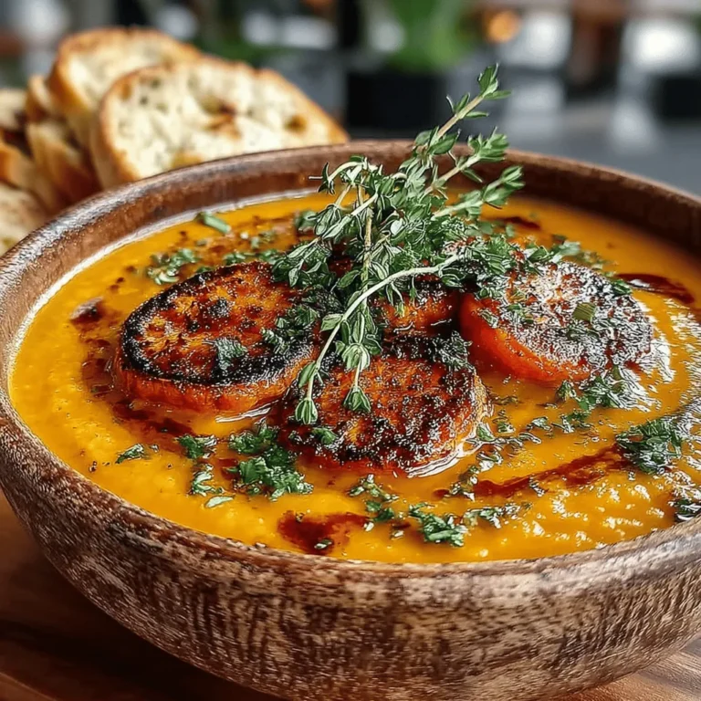 The allure of a warm, creamy soup on a chilly day is undeniable, and our Creamy Roasted Carrot and Thyme Soup stands out as a delightful choice. This recipe not only satisfies your taste buds but also embraces the essence of comfort food, making it perfect for a cozy dinner or an inviting starter for your guests. With its rich, velvety texture and nuanced flavors, this soup embodies seasonal cooking by showcasing the humble carrot, a root vegetable that shines when paired with aromatic thyme.