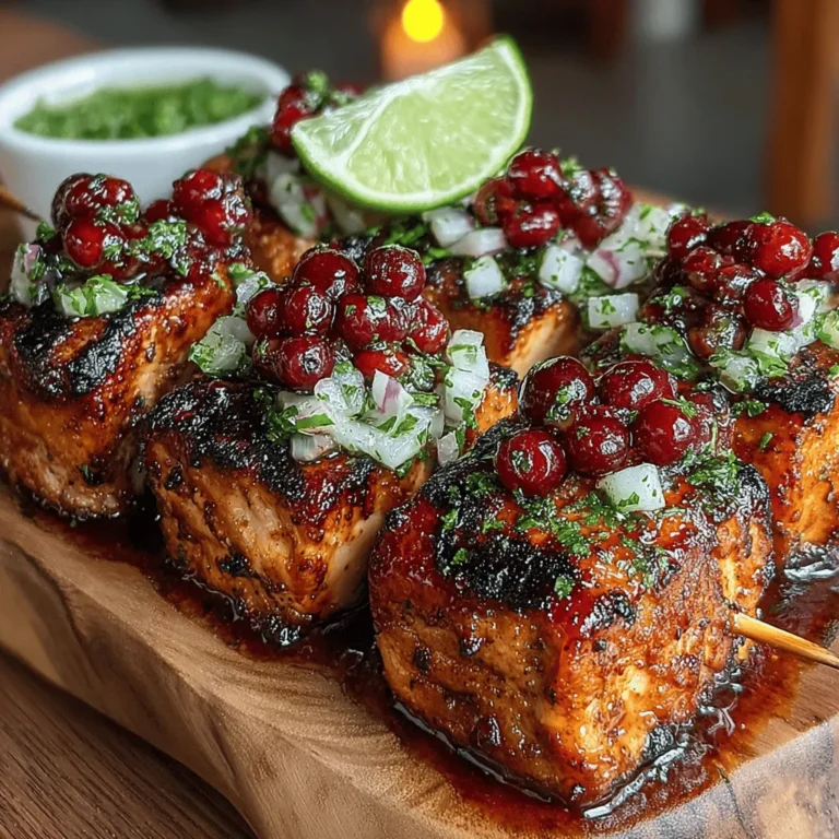As the warm summer sun beckons, there’s nothing quite like the irresistible aroma of grilled chicken filling the air. One dish that stands out for its vibrant flavors and refreshing combination is Tangy Chicken Skewers with Cherry Salsa. This recipe encapsulates the essence of summer barbecues, bringing together the savory notes of marinated chicken and the sweet, tart burst of fresh cherry salsa. Perfect for gatherings, these skewers not only tantalize the taste buds but also impress guests with their colorful presentation and unique flavor profile.