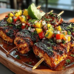 Tropical Chicken Skewers with Mango Salsa