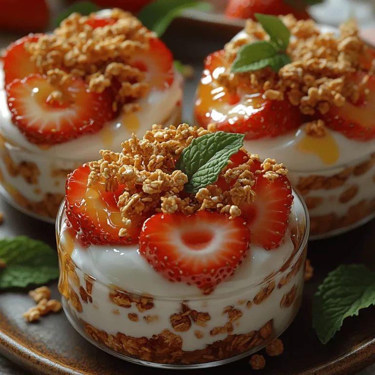 If you're on the lookout for a dessert that perfectly balances health and indulgence, look no further than Sweet Strawberry Cream Yogurt Cups. This delightful recipe not only satisfies your sweet tooth but also incorporates fresh, wholesome ingredients, making it an excellent choice for a snack or dessert any time of the day. The vibrant colors and fresh flavors of this dish create an inviting presentation that is sure to impress family and friends, whether you're hosting a casual gathering or enjoying a quiet evening at home.