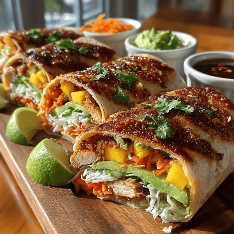 Originating from a fusion of Asian-inspired flavors, Sweet Chili Chicken and Mango Wraps represent an innovative twist on traditional wraps. While classic wraps often rely on heavier, cream-based dressings or sauces, this recipe leans into the freshness of its ingredients, creating a lighter and more vibrant dish. The combination of sweet chili sauce with grilled chicken and fresh produce not only elevates the taste but also brings a touch of exotic flair to your dining experience.