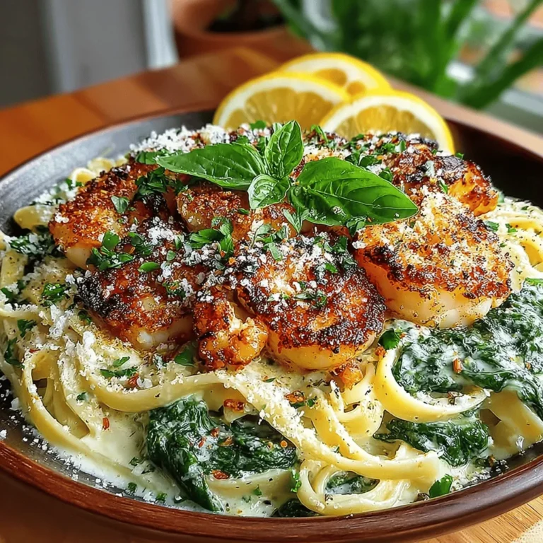 There's an undeniable joy that comes from a perfectly crafted bowl of creamy pasta, especially one that features the deep, savory notes of roasted garlic paired with the vibrant freshness of spinach. This delightful dish, Creamy Roasted Garlic Spinach Pasta, is not just a meal; it's a comforting embrace on a plate. Its origins trace back to a chilly evening when I found myself yearning for something warm and satisfying. As I rummaged through my pantry, I stumbled upon a head of garlic that had been waiting patiently for its moment to shine, alongside some fresh spinach purchased at the local farmer's market. The idea of roasting the garlic to bring out its sweet, caramelized flavor ignited a spark of inspiration, ultimately leading to the creation of what has become a beloved staple in my household.