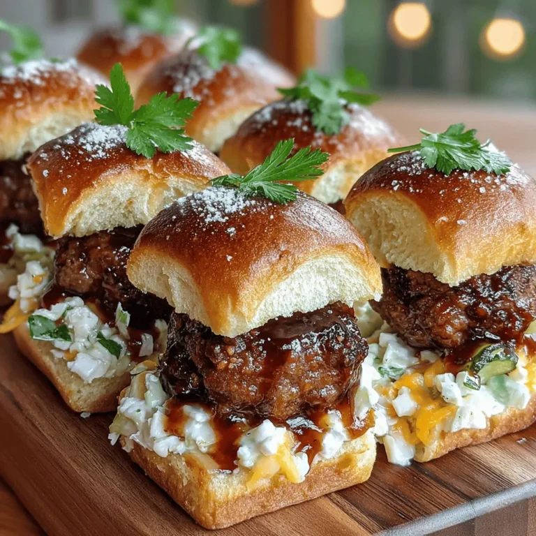 Welcome to your next culinary adventure with the irresistible Sizzlin' Mini BBQ Meatball Sliders! These delightful sliders are not just a meal; they are an experience that brings people together. Whether you're hosting a lively party, enjoying a family gathering, or simply craving comfort food at home, these sliders are the perfect choice. Imagine juicy, tender meatballs, generously coated in savory BBQ sauce, paired with crunchy coleslaw, all nestled in soft, pillowy buns. This article will guide you through the ingredients, preparation, and cooking process, ensuring that you can whip up these mouthwatering sliders that are sure to impress everyone at your table.
