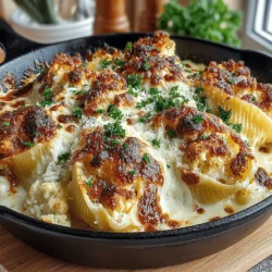 In the world of hearty comfort food, few dishes can rival the creamy, rich flavors of Alfredo pasta. Traditionally made with butter, cheese, and cream, this beloved Italian sauce creates a luxurious coating for pasta, tantalizing taste buds with its velvety texture. However, as the culinary landscape evolves, so too do our interpretations of classic recipes, allowing us to create indulgent meals that are both wholesome and satisfying. Today, we are elevating this classic with a unique twist by incorporating cauliflower into the mix. Our Creamy Cauliflower Alfredo Stuffed Shells provide a deliciously fulfilling meal while introducing a nutrient-dense vegetable that enhances both flavor and texture.