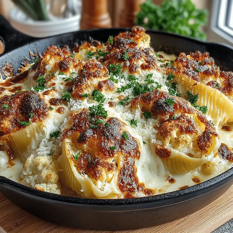 In the world of hearty comfort food, few dishes can rival the creamy, rich flavors of Alfredo pasta. Traditionally made with butter, cheese, and cream, this beloved Italian sauce creates a luxurious coating for pasta, tantalizing taste buds with its velvety texture. However, as the culinary landscape evolves, so too do our interpretations of classic recipes, allowing us to create indulgent meals that are both wholesome and satisfying. Today, we are elevating this classic with a unique twist by incorporating cauliflower into the mix. Our Creamy Cauliflower Alfredo Stuffed Shells provide a deliciously fulfilling meal while introducing a nutrient-dense vegetable that enhances both flavor and texture.