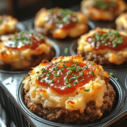 Mini Meatloaf Marvels with Fluffy Potato Topping