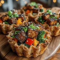 In recent years, plant-based diets have surged in popularity, captivating the taste buds of food enthusiasts and health-conscious individuals alike. This shift towards veganism is not just a trend but a reflection of a growing awareness of the environmental and health benefits associated with reducing meat consumption. Among the myriad of plant-based recipes, one standout is the Crispy Mini Tofu Veggie Stir Fry Cups. These delightful morsels serve as the perfect appetizer or snack, combining an array of vibrant vegetables and protein-rich tofu in a crunchy, edible cup.