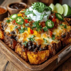 Sweet Potato Black Bean Nacho Bake is an innovative and wholesome take on traditional nachos, combining the rich flavors of roasted sweet potatoes and hearty black beans to create a satisfying dish that is both nutritious and delicious. This recipe appeals to a wide range of dietary preferences, making it perfect for gatherings, family dinners, or even a cozy night in. The combination of vibrant ingredients and colorful presentation not only makes it visually appealing but also ensures that every bite is packed with flavor and nutrients.