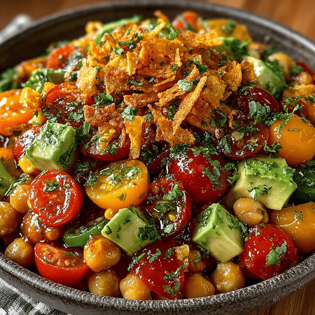 To achieve the perfect texture for your Vibrant Crunchy Nacho Chickpea Salad, timing is crucial when adding certain ingredients. Avocado and tortilla chips are essential components that contribute to both the flavor profile and the delightful crunch of the salad.