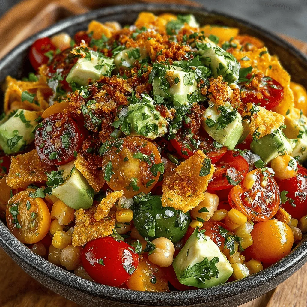 To achieve the perfect texture for your Vibrant Crunchy Nacho Chickpea Salad, timing is crucial when adding certain ingredients. Avocado and tortilla chips are essential components that contribute to both the flavor profile and the delightful crunch of the salad.