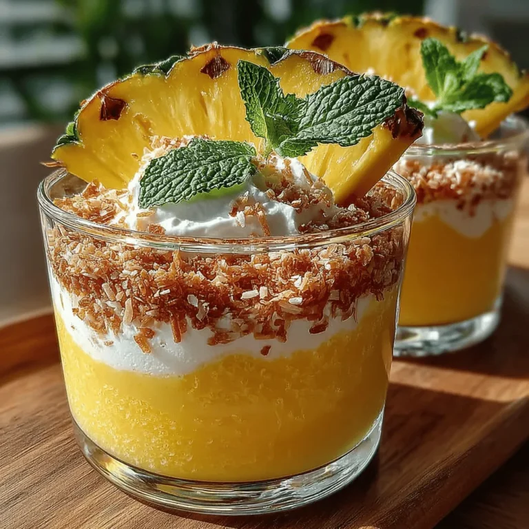 As the summer sun blazes down, the quest for refreshing treats becomes a delightful mission. One such captivating recipe that stands out is the Tropical Pineapple Whip Cups. This dessert is not just a feast for the taste buds; it is a visual delight that embodies the essence of summer with its vibrant flavors and healthy ingredients. Imagine the creamy texture of bananas blended with the tropical sweetness of pineapple, all enhanced by the rich creaminess of coconut milk. These cups are not only delicious but also light, making them the perfect way to cool down on a hot day.