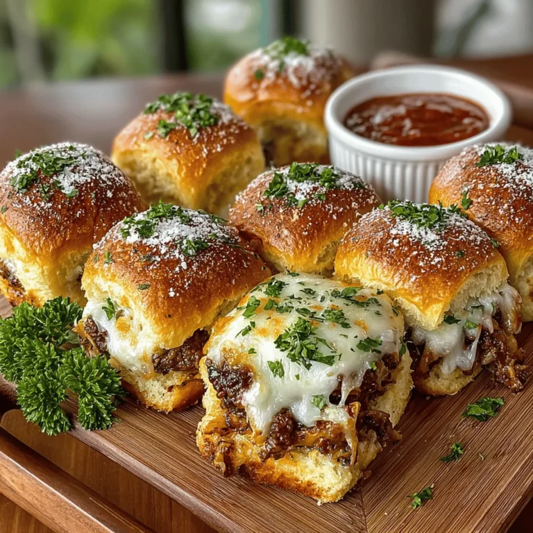 To create perfectly uniform and delicious Mini Mushroom Mozzarella Slider Bites, shaping the patties is crucial. Start by taking a portion of the mushroom mixture, about 2 tablespoons, and rolling it into a ball between your palms. Once you have a ball, gently flatten it into a patty shape. The thickness should be about 1/2 inch for even cooking. This thickness will ensure that the sliders cook through without drying out while allowing the mozzarella to melt perfectly.